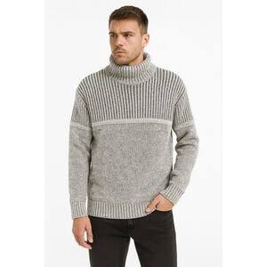 Nick Danger New Chunky Knit Turtleneck Sweater Mens Marled Ribbed Pullover Large